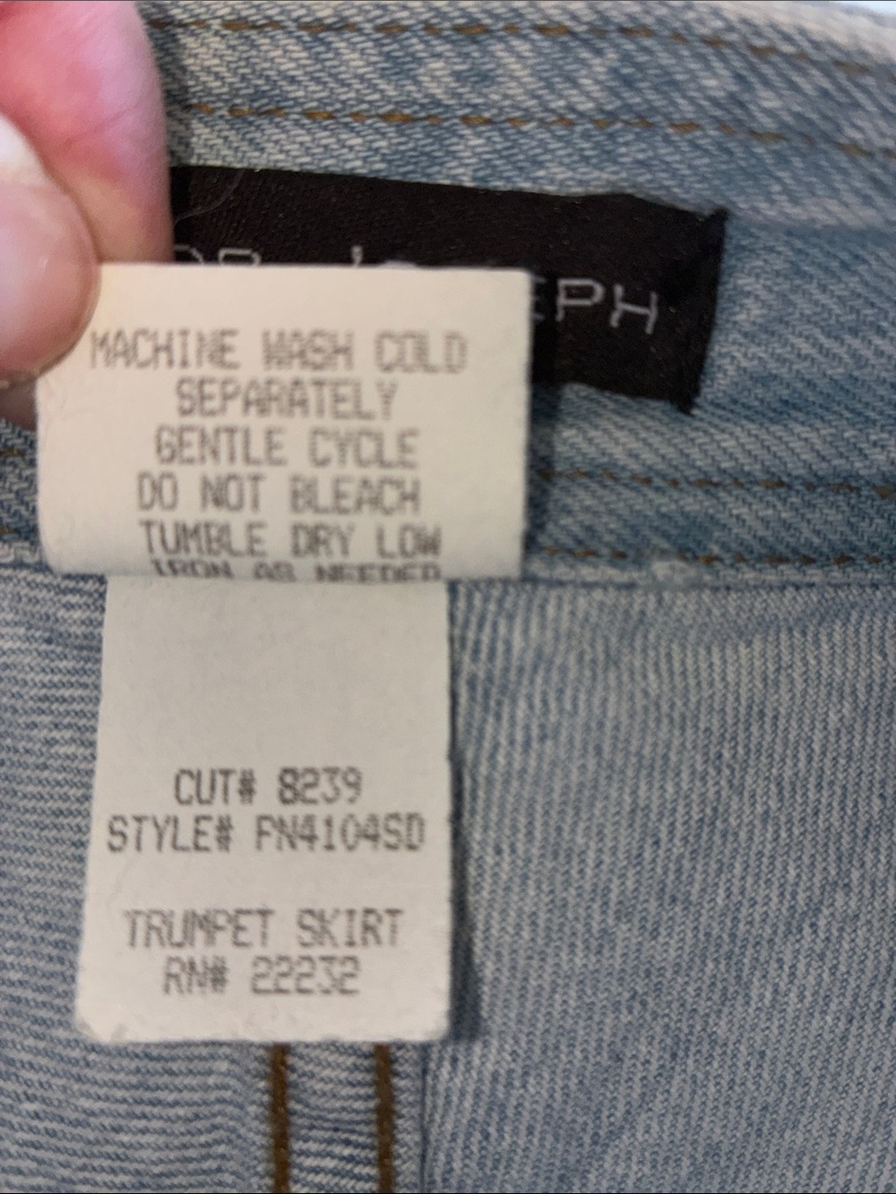 For Joseph Denim Skirt, Women's 6, blue, Light wash, flared, bias cut panels EUC - Picture 9 of 14